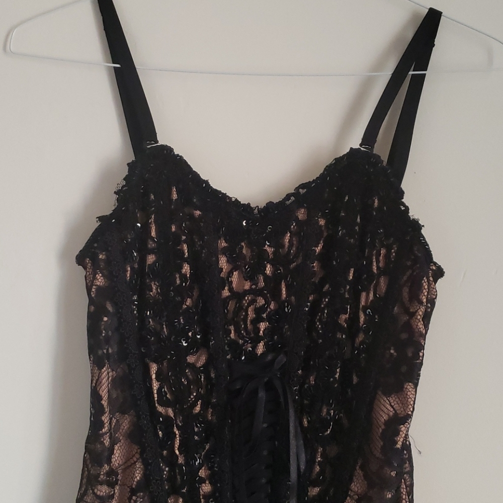 Dona Carlota lace couture corset dress from Paris